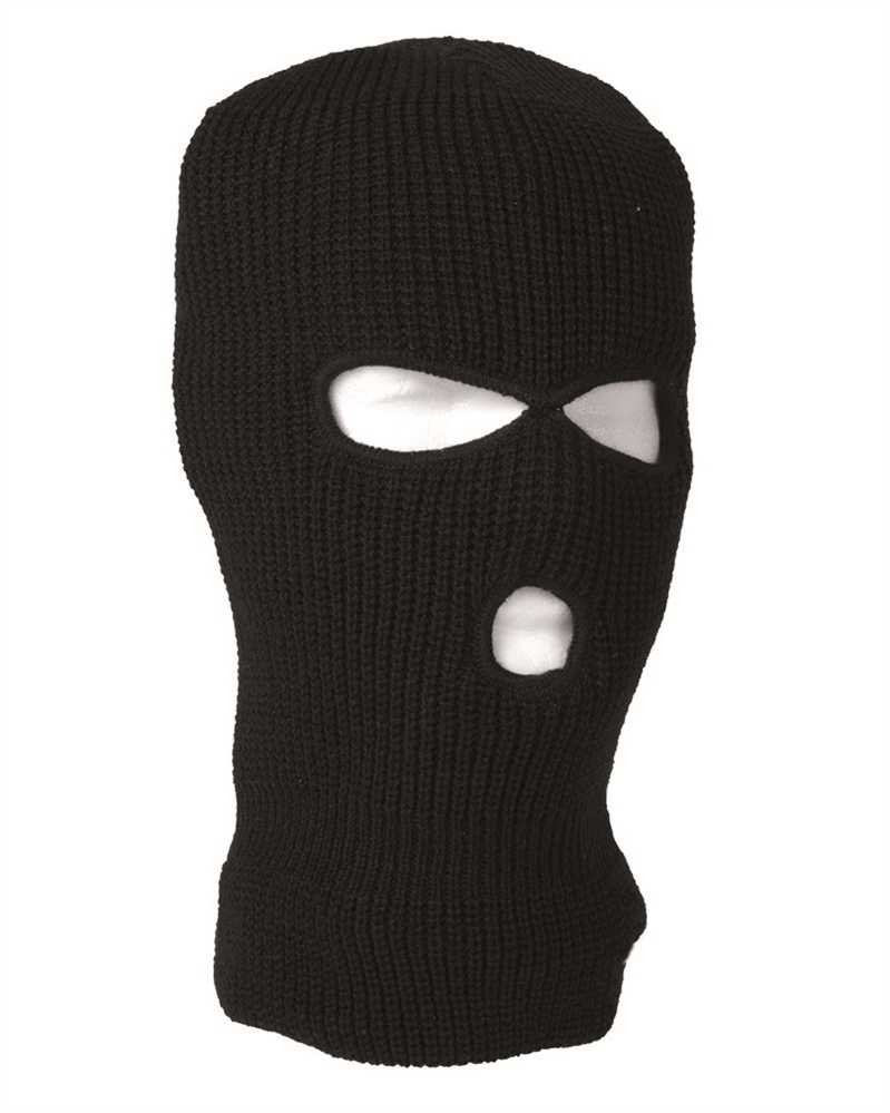 Kukla Mil-Tec Balaclava pletená se 3 otvory - čern
